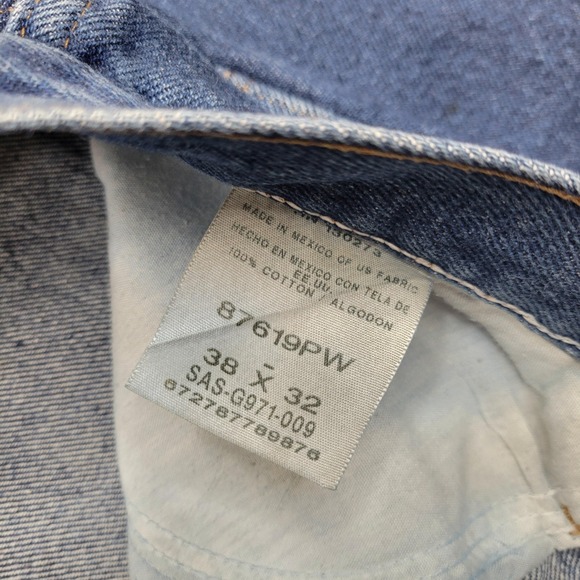 Rustler Jeans Men 38x32 Blue Denim Pants Straight Classic Vintage Cotton 87619PW - Picture 2 of 10